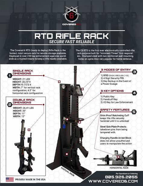 covered 6 rfid and keypad weapons rack system|c6 electronic rifle rack.